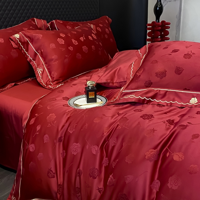 91家纺网 家纺一手货源 找家纺 （总）优悦生活馆 2024新款提花婚庆四件套