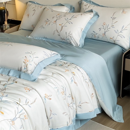 蓝米卡夫 2024新品-A类50支新时尚天丝印花拼角款系列 清雅