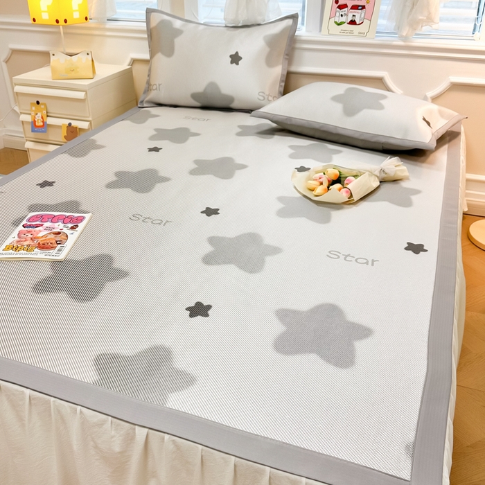 91家纺网 家纺一手货源 找家纺 慕尚 2025新款800D冰藤凉席 星星