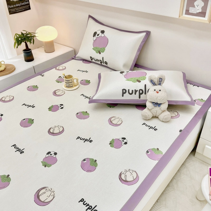 91家纺网 家纺一手货源 找家纺 全季家居 2024新款5A抗菌小清新数码印花冰藤席 床席款-山竹