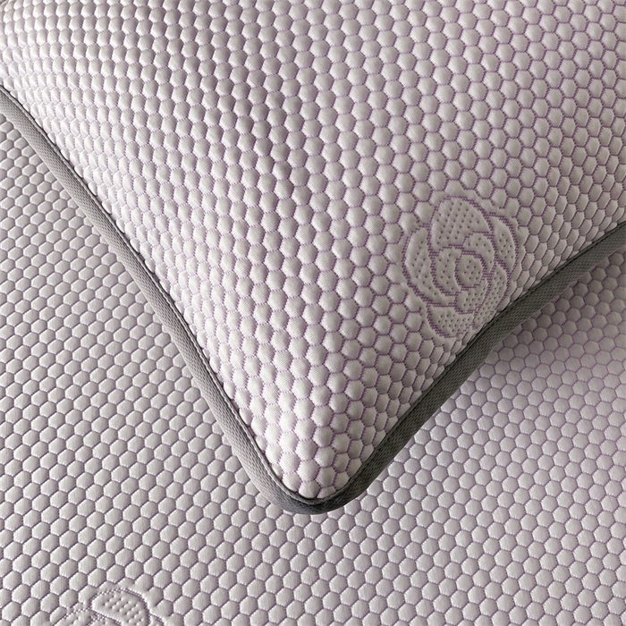 91家纺网 家纺一手货源 找家纺 2024新款抗菌凉豆豆提花床笠款凉席-花朵系列 花朵-冰藤紫