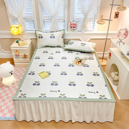 91家纺网 家纺一手货源 找家纺 慕尚 2025新款800D冰藤凉席 樱桃紫