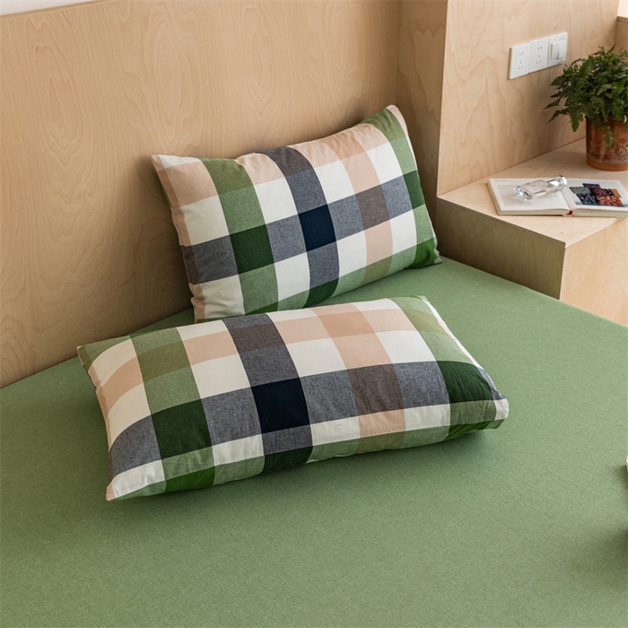 91家纺网 家纺一手货源 找家纺 北欧良品 2024新款水洗棉单品床笠、床单--纯色款（床笠、床单） 果绿