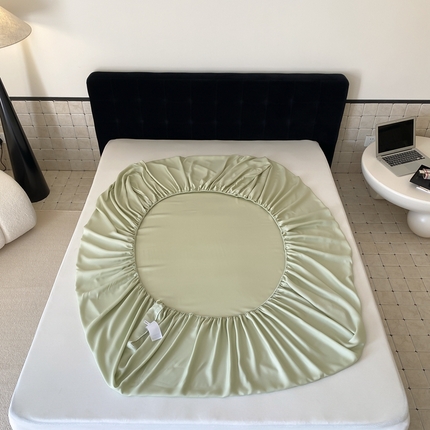 2024新款60支LF级兰精天丝纯色床笠 单床笠 原力绿