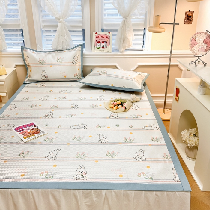 91家纺网 家纺一手货源 找家纺 慕尚 2025新款800D冰藤凉席 小白兔