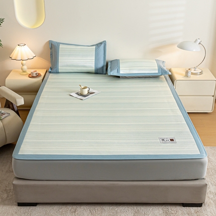 91家纺网 家纺一手货源 找家纺 莱米家纺 2024新款简生活冰藤席 简生活—蓝