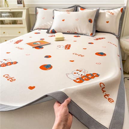 孩子王家纺 2024新款凉感卡通冰丝席-成人款 好柿成双