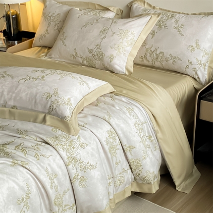 91家纺网 家纺一手货源 找家纺 （总）蓝米卡夫 2024新品-A类50支新时尚天丝印花拼角款系列