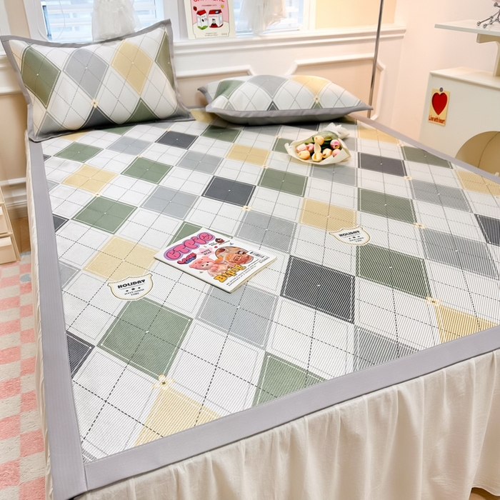 91家纺网 家纺一手货源 找家纺 慕尚 2025新款800D冰藤凉席 流年