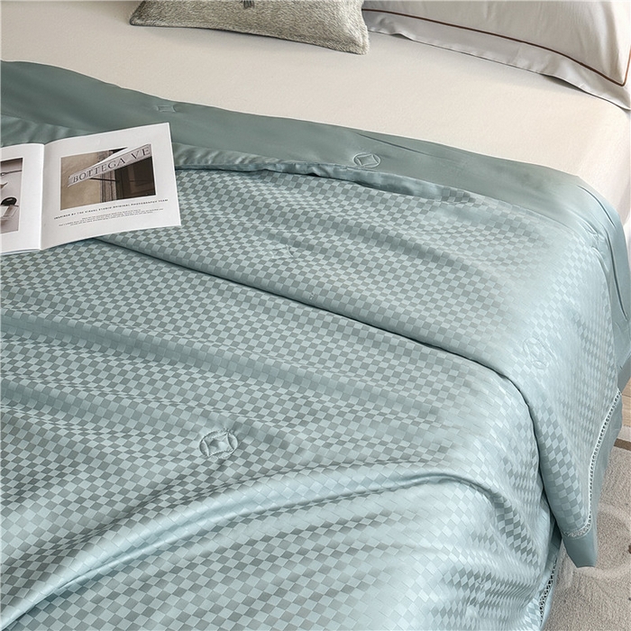 91家纺网 家纺一手货源 找家纺 蜜柚 2024新款60s莱赛尔天丝提花大豆夏被-格言系列（控价199以上） 格言绿