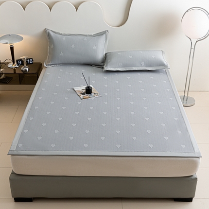 91家纺网 家纺一手货源 找家纺 航途席业 2025新款凉席凉豆豆软席床席款 心相印-冰川灰