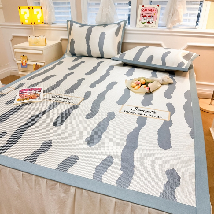 91家纺网 家纺一手货源 找家纺 慕尚 2025新款800D冰藤凉席 线条