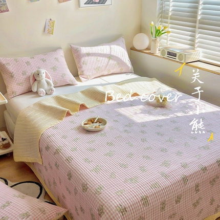 91家纺网 家纺一手货源 找家纺 （总）赫梵茜2024春夏新款糯糯棉单床盖床盖三件套
