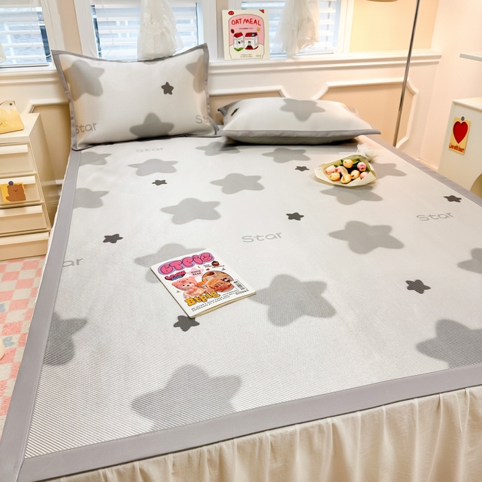 91家纺网 家纺一手货源 找家纺 慕尚 2025新款800D冰藤凉席 星星