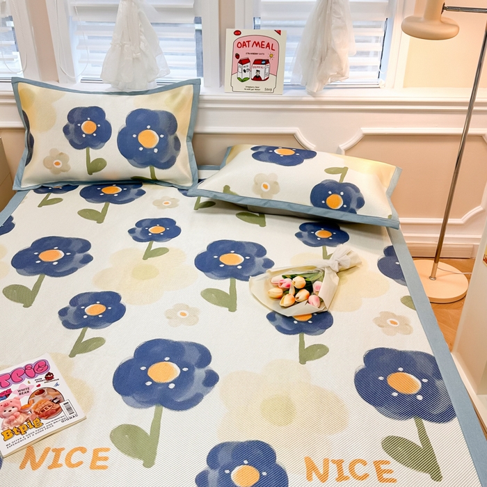 91家纺网 家纺一手货源 找家纺 慕尚 2025新款800D冰藤凉席 小时光