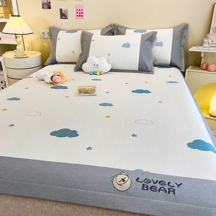 全季家居 2024新款A类抗菌数码印花冰藤席三件套 床席款-晴云