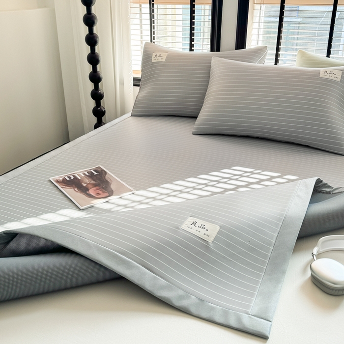 91家纺网 家纺一手货源 找家纺 慕尚2025新款无印良品冰丝软席 密条-灰