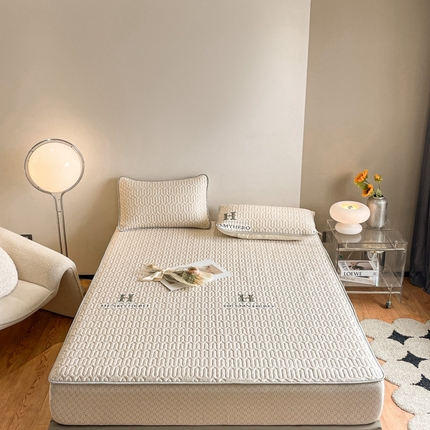 91家纺网 家纺一手货源 找家纺 欧邦 新款纯色A类凉感丝乳胶床笠三件套 潮派