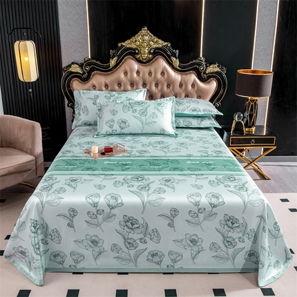 91家纺网 家纺一手货源 找家纺 （总）坦客毯业 2025新款冰丝印花凉席三件套