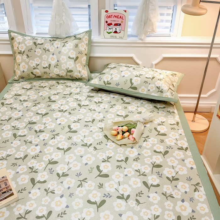 91家纺网 家纺一手货源 找家纺 慕尚 2025新款800D冰藤凉席 小碎花