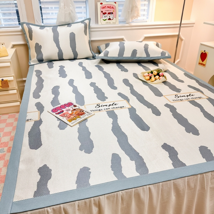 91家纺网 家纺一手货源 找家纺 慕尚 2025新款800D冰藤凉席 线条