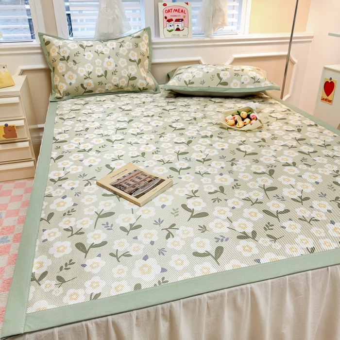 91家纺网 家纺一手货源 找家纺 慕尚 2025新款800D冰藤凉席 小碎花