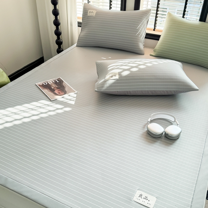 91家纺网 家纺一手货源 找家纺 慕尚2025新款无印良品冰丝软席 密条-灰