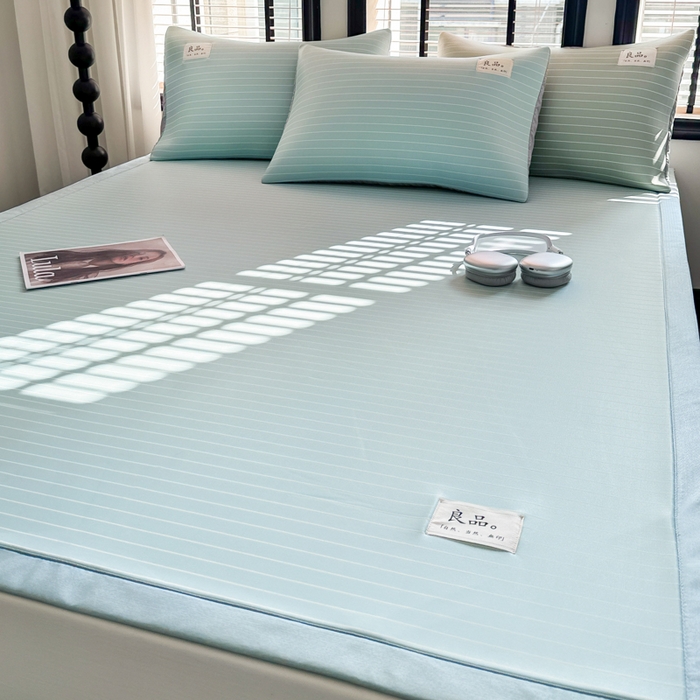 91家纺网 家纺一手货源 找家纺 慕尚2025新款无印良品冰丝软席 密条-水蓝