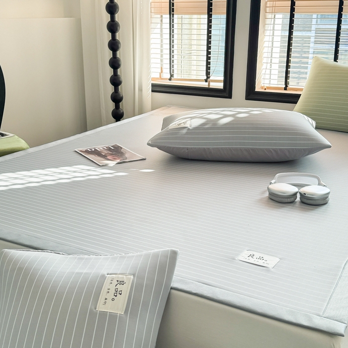 91家纺网 家纺一手货源 找家纺 慕尚2025新款无印良品冰丝软席 密条-灰