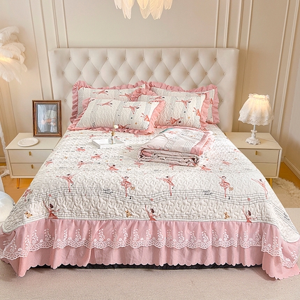 91家纺网 家纺一手货源 找家纺 （总）梦柏家纺 2024新款亲肤泡泡棉夹棉床盖夏被四件套