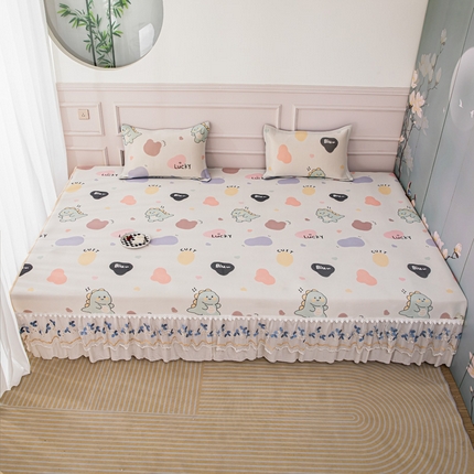 91家纺网 家纺一手货源 找家纺 手艺人沙发垫炕垫 2025新款三明治冰丝花边凉席 L67