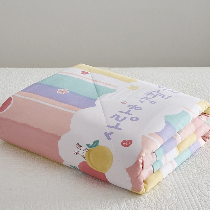 91家纺网 家纺一手货源 找家纺 海洋家纺 2025新款A类里外全棉棉花夏被四件套 风格二 彩虹糖