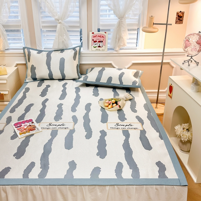 91家纺网 家纺一手货源 找家纺 慕尚 2025新款800D冰藤凉席 线条