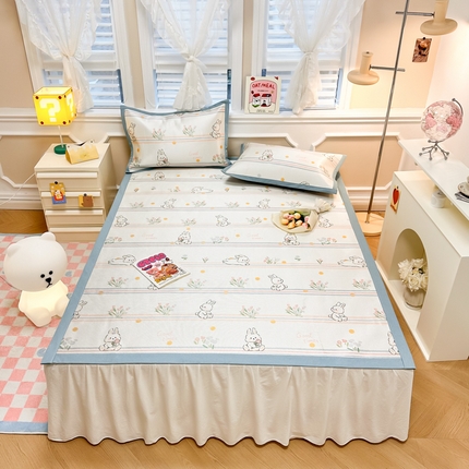 91家纺网 家纺一手货源 找家纺 慕尚 2025新款800D冰藤凉席 小白兔