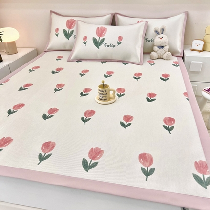 91家纺网 家纺一手货源 找家纺 （总）全季家居 2024新款5A抗菌小清新数码印花冰藤席