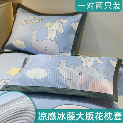 91家纺网 家纺一手货源 找家纺 （总）21度C 2024新款大版印花冰藤大版枕套