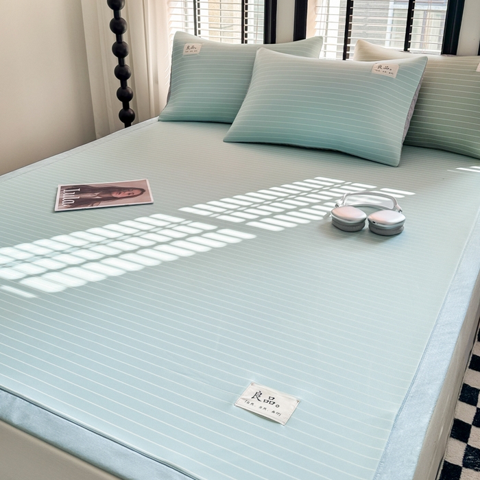 91家纺网 家纺一手货源 找家纺 慕尚2025新款无印良品冰丝软席 密条-水蓝