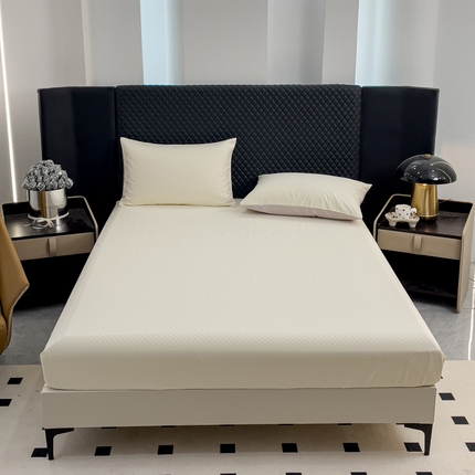 91家纺网 家纺一手货源 找家纺 （总）金鑫汇 2024新款提花小方格全棉套件单品系列-单床笠