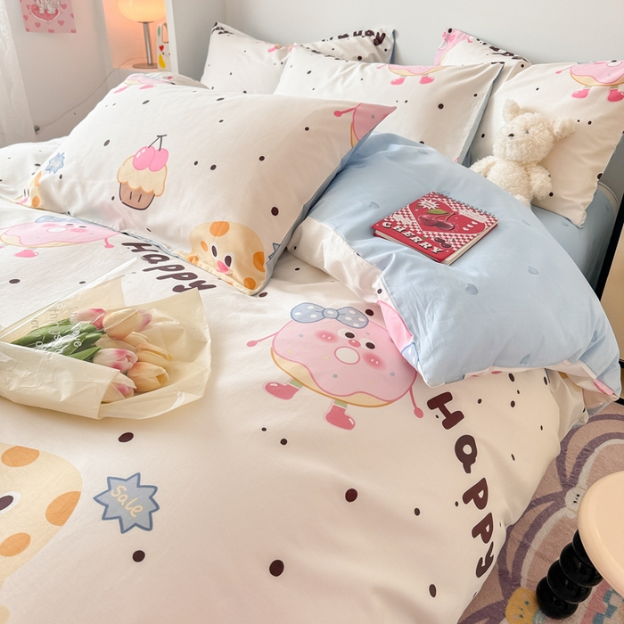 91家纺网 家纺一手货源 找家纺 慕尚 2025新款13070全棉小清新四件套 芝士包