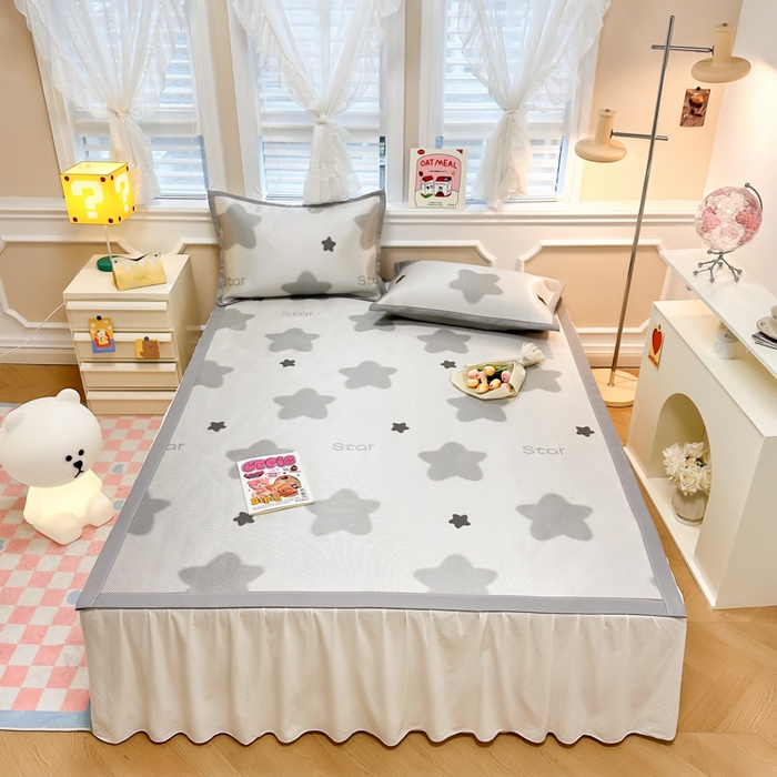 91家纺网 家纺一手货源 找家纺 慕尚 2025新款800D冰藤凉席 星星