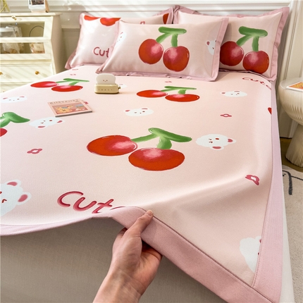 孩子王家纺 2024新款凉感卡通冰丝席-成人款 樱桃熊