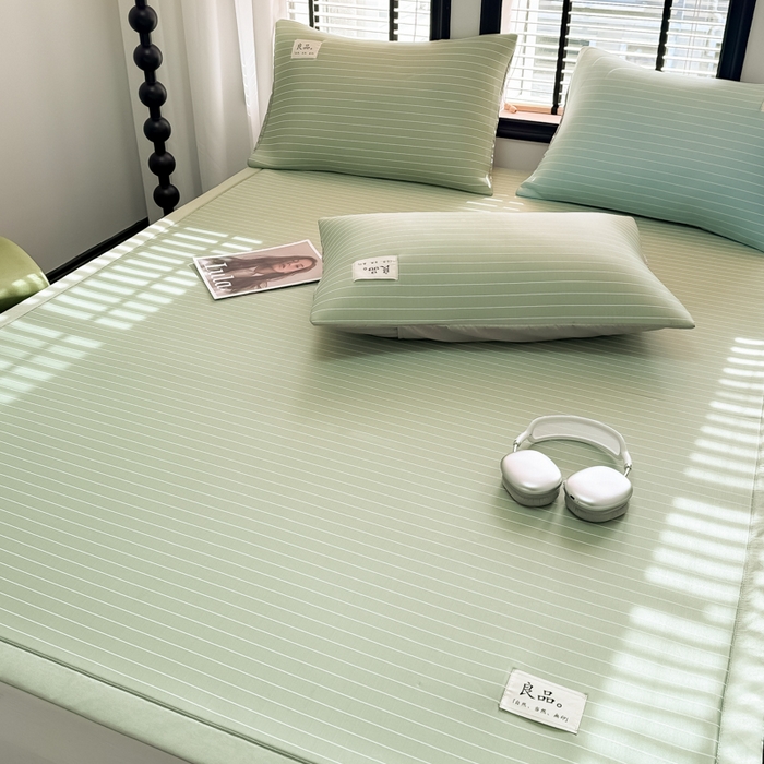 91家纺网 家纺一手货源 找家纺 慕尚2025新款无印良品冰丝软席 密条-果绿