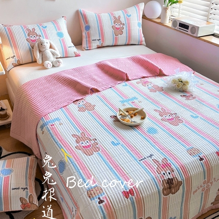 91家纺网 家纺一手货源 找家纺 （总）赫梵茜2024春夏新款糯糯棉单床盖床盖三件套