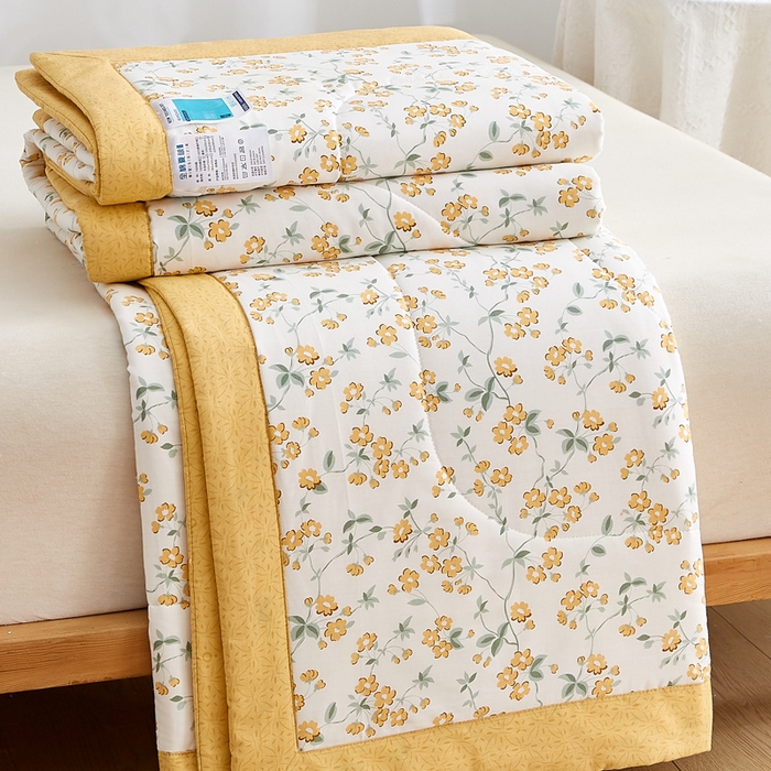 91家纺网 家纺一手货源 找家纺 海洋家纺 2025新款A类里外全棉棉花夏被四件套 风格二 春风拂面