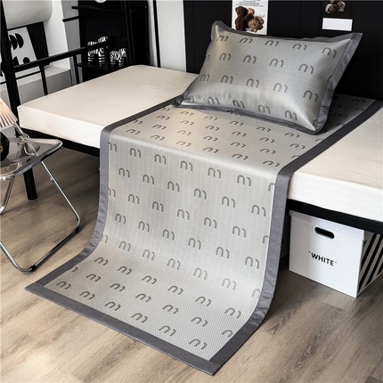 孩子王家纺 2024新款高档提花加厚凉感款冰丝席路易世家系列-单人凉席 minmin-灰（高档提花 加厚凉感款）