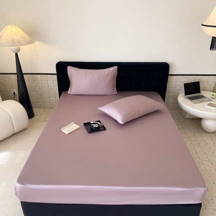 2024新款60支LF级兰精天丝纯色床笠 单床笠 千黛紫