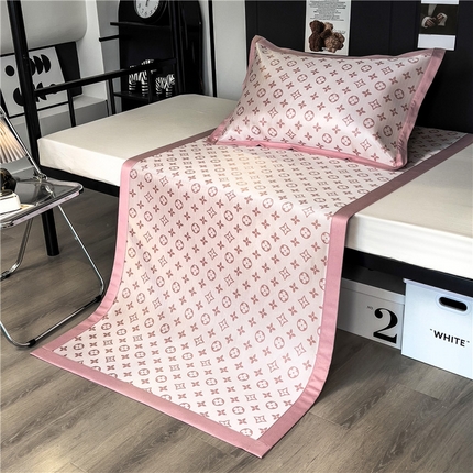 孩子王家纺 2024新款高档提花加厚凉感款冰丝席路易世家系列-单人凉席 路易世家-粉（高档提花 加厚凉感款）