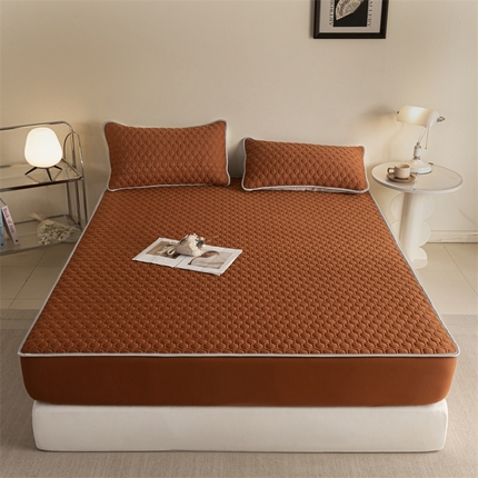 91家纺网 家纺一手货源 找家纺 （总）欧邦 新款纯色A类凉感丝乳胶床笠三件套