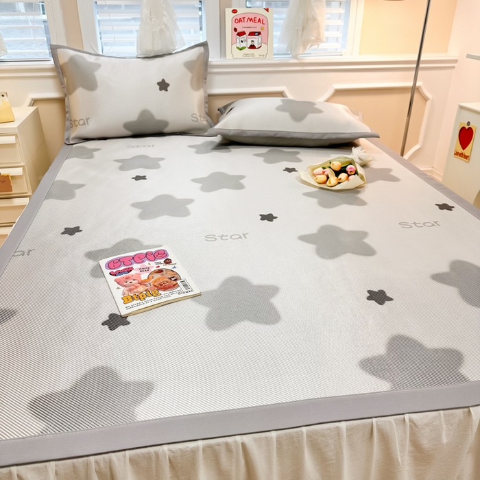 91家纺网 家纺一手货源 找家纺 慕尚 2025新款800D冰藤凉席 星星