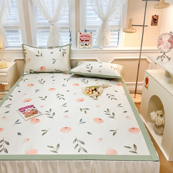 91家纺网 家纺一手货源 找家纺 慕尚 2025新款800D冰藤凉席 玉兰花